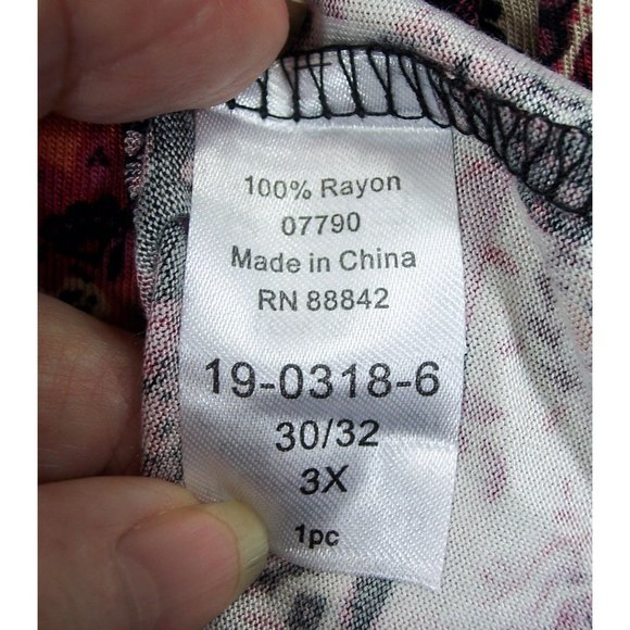 NEW Chelsea Studio Babydoll Tunic Top 30/32 3X Mixed Print Patchwork Mauve Wine - Picture 12 of 13